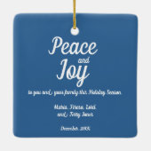 ポルトガルのタイル家族のクリスマスの写真フレーム セラミックオーナメント (裏面)