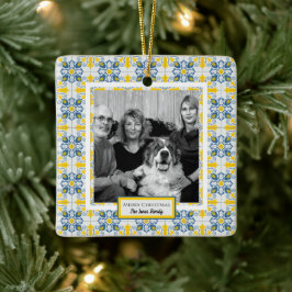 ポルトガルのタイル家族のクリスマスの写真フレーム セラミックオーナメント