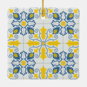 ポルトガルのタイル家族のクリスマスの写真フレーム セラミックオーナメント (裏面)