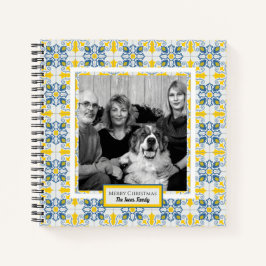 ポルトガルのタイル家族のクリスマスの写真フレーム ノートブック