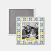 ポルトガルのタイル家族のクリスマスの写真フレーム マグネット (正面/裏面)