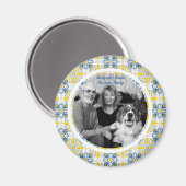 ポルトガルのタイル家族のクリスマスの写真フレーム マグネット (正面/裏面)