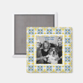 ポルトガルのタイル家族のクリスマスの写真フレーム マグネット (正面/裏面)