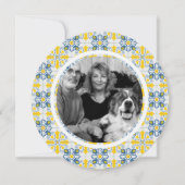 ポルトガルのタイル家族の写真フレームのクリスマスカード (正面)