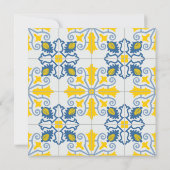 ポルトガルのタイル家族の写真フレームのクリスマスカード (裏面)