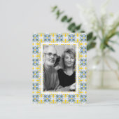 ポルトガルのタイル家族の写真フレームのクリスマスカード シーズンポストカード (スタンド正面)