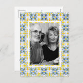 ポルトガルのタイル家族の写真フレームのクリスマスカード シーズンポストカード (正面/裏面)