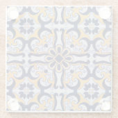 ポルトガルのタイル模様 ガラスコースター (裏面)