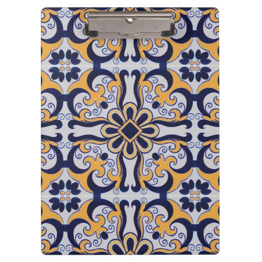 ポルトガルのタイル模様 クリップボード (正面)