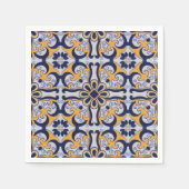 ポルトガルのタイル模様 スタンダードカクテルナプキン (正面)