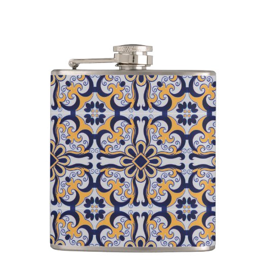 ポルトガルのタイル模様 フラスク (正面)