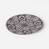 ポルトガルのタイル模様 ペーパープレート (アングル)