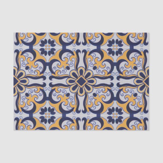 ポルトガルのタイル模様 薄葉紙 (正面)