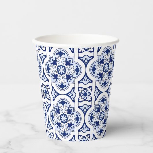 ポルトガルのタイル紙カップ 紙コップ (正面)