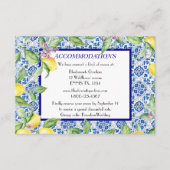 ポルトガルのタイル結婚レモンの宿泊施設 エンクロージャーカード (正面)