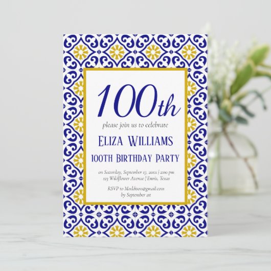 ポルトガルのタイル100誕生日 地中海の 招待状 (スタンド正面)