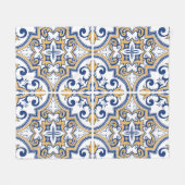 ポルトガルのタイル1 フリースブランケット (正面(横))