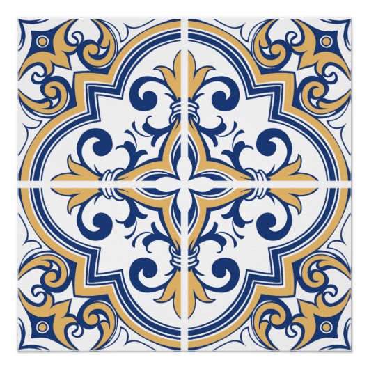 ポルトガルのタイル1 ポスター (正面)