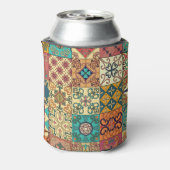 ポルトガルのタイル:アズレジョスタイルのシームレスなパターン。 缶クーラー (缶裏面)