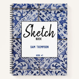 ポルトガルのタイル – フローラレシピ空白のスケッチ ノートブック
