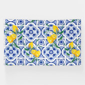 ポルトガルのタイル，レモン，果物，夏の芸術       横断幕 (横)