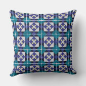 ポルトガルのタイル – Azulejoダイヤモンド幾何学模様 クッション (裏面)