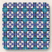 ポルトガルのタイル – Azulejoダイヤモンド幾何学模様 コースター (正面)