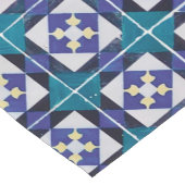 ポルトガルのタイル – Azulejoダイヤモンド幾何学模様 ショートテーブルランナー (コーナー)