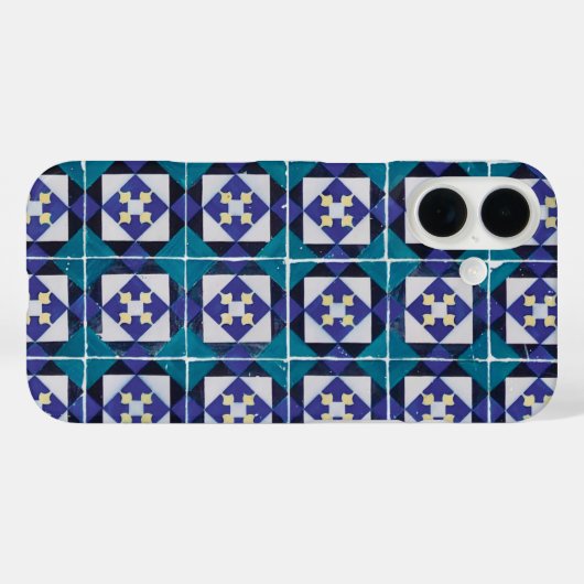 ポルトガルのタイル – Azulejoダイヤモンド幾何学模様 Case-Mate iPhoneケース (裏面 (横))