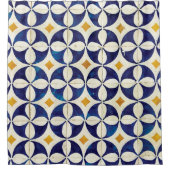 ポルトガルのタイル – Azulejoパターンデザイン シャワーカーテン (正面)