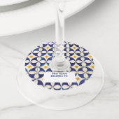 ポルトガルのタイル – Azulejoパターンデザイン ワイングラスタグ (クローズアップ)