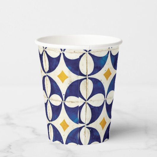 ポルトガルのタイル – Azulejoパターンデザイン 紙コップ (右)