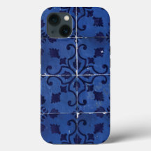 ポルトガルのタイル – Azulejoブルーフローラリーフデザイン