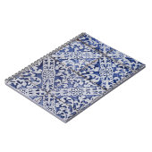 ポルトガルのタイル – Azulejo青と白のフローラ ノートブック (左側)