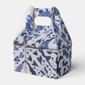 ポルトガルのタイル – Azulejo青と白のフローラ フェイバーボックス (裏面サイド)