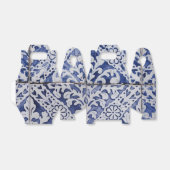 ポルトガルのタイル – Azulejo青と白のフローラ フェイバーボックス (折り畳みなし)