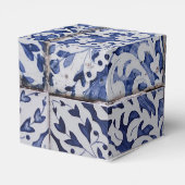 ポルトガルのタイル – Azulejo青と白のフローラ フェイバーボックス (裏面サイド)