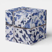 ポルトガルのタイル – Azulejo青と白のフローラ フェイバーボックス (裏面サイド)