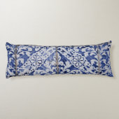 ポルトガルのタイル – Azulejo青と白のフローラ ボディピロー (裏面)