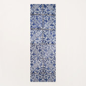 ポルトガルのタイル – Azulejo青と白のフローラ ヨガマット (正面)
