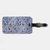 ポルトガルのタイル – Azulejo青と白のフローラ ラゲッジタグ (裏面横)