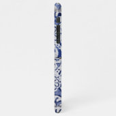 ポルトガルのタイル – Azulejo青と白のフローラ iPhoneケース (左側)