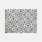 ポルトガルのタイル – Azulejo カラフル Geometric フリースブランケット (正面(横))