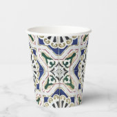 ポルトガルのタイル – Azulejo カラフル Geometric 紙コップ (裏面)