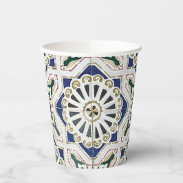 ポルトガルのタイル – Azulejo カラフル Geometric 紙コップ