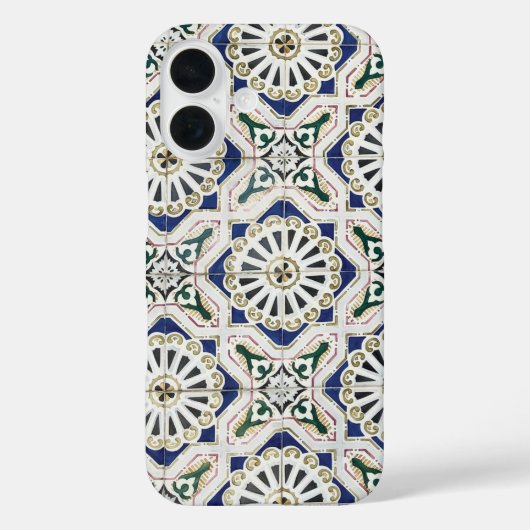 ポルトガルのタイル – Azulejo カラフル Geometric Case-Mate iPhoneケース (裏面)