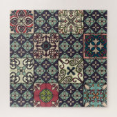 ポルトガルのタイル: Talaveraスタイルシームレス ジグソーパズル (横)