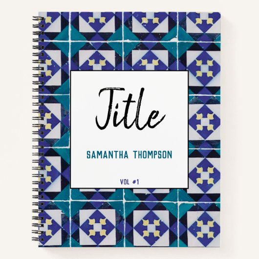 ポルトガルのタイルAzulejoダイヤモンド幾何学的スケッチ ノートブック (正面)