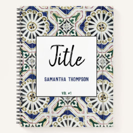 ポルトガルのタイルAzulejo幾何カラフルスケッチ ノートブック