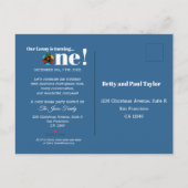 ポルトガルのニワトリとギフト1st誕生日パーティー インビテーションポストカード (裏面)